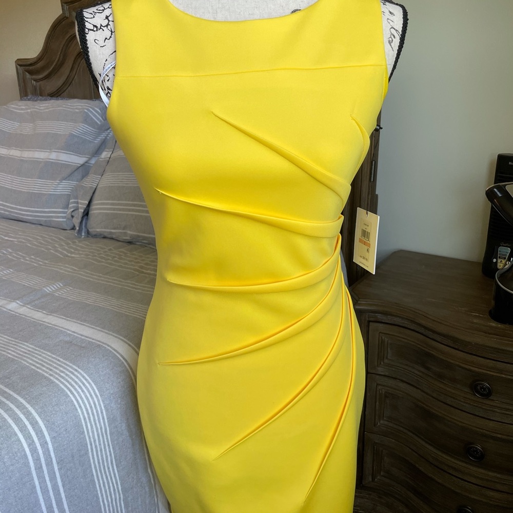 Calvin Klein canary yellow dress 2